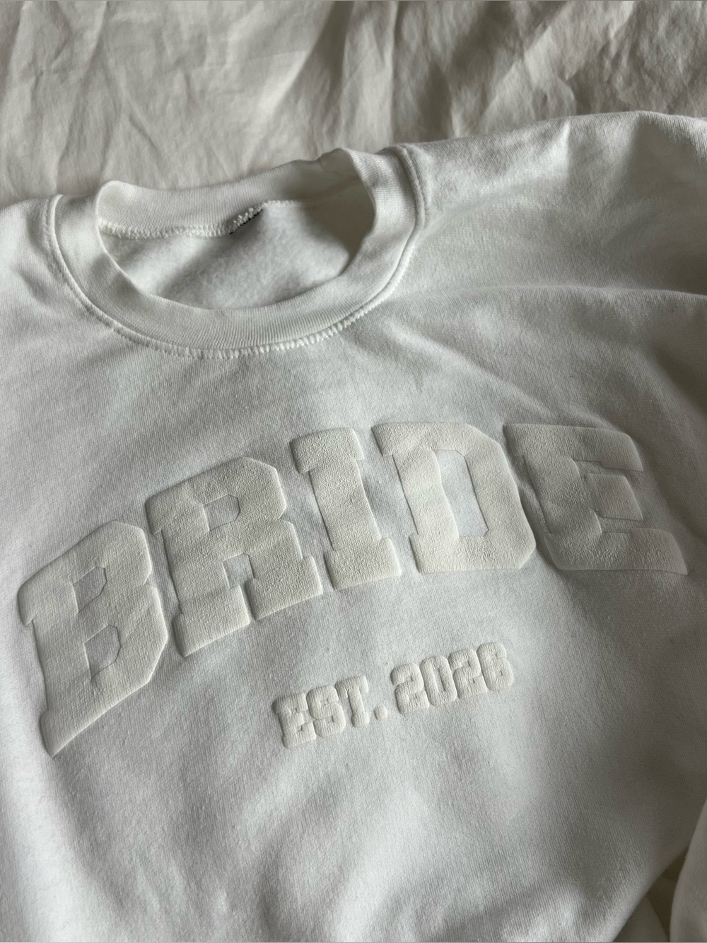 BRIDE EST 2026 White Crewneck Sweatshirt